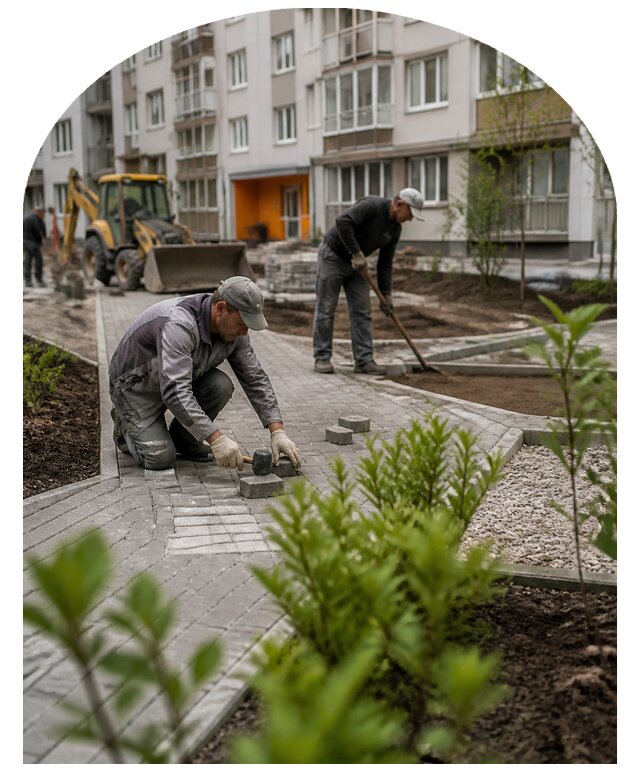 Благоустройство двора многоквартирного дома в Азнакаеве