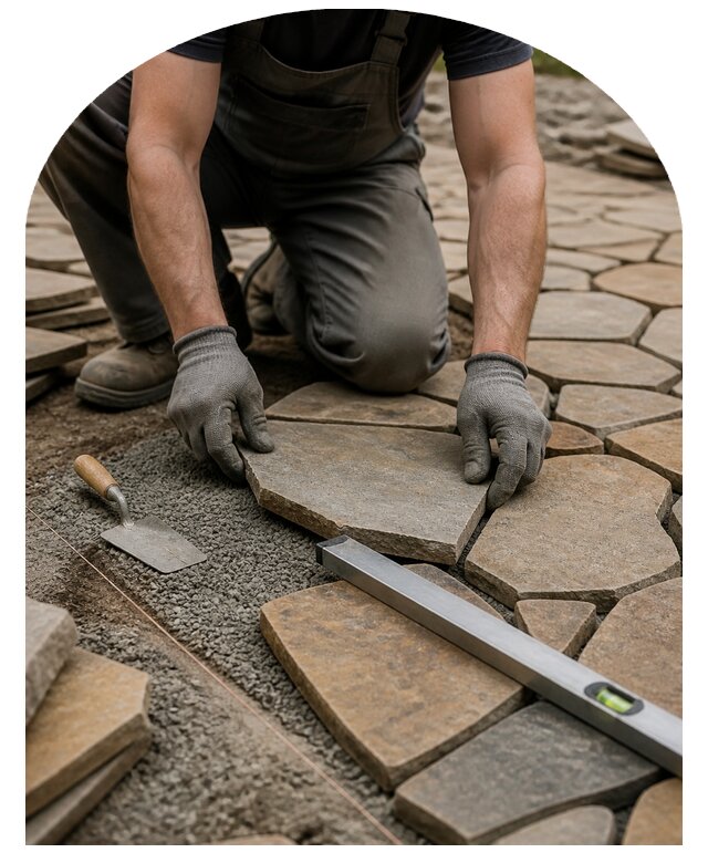 Укладка плитняка в Азнакаеве по цене от 2360 р. | Метпроект-Знк